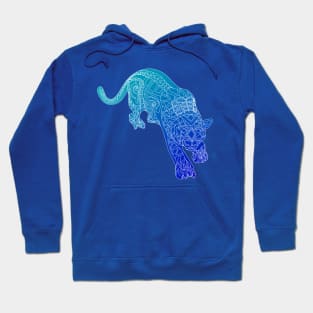 fast blue tiger in mexican ecopop pattern Hoodie